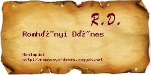 Romhányi Dénes névjegykártya